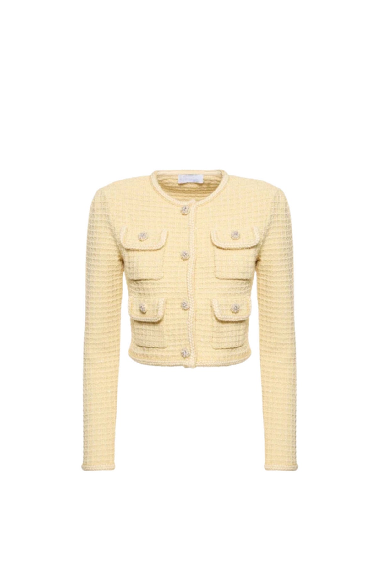 YELLOW TEXTURED KNIT JACKET
