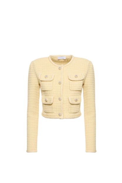 YELLOW TEXTURED KNIT JACKET