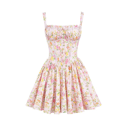 Kara floral-print cotton mini dress