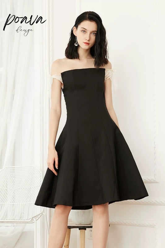 A line mini dress in black