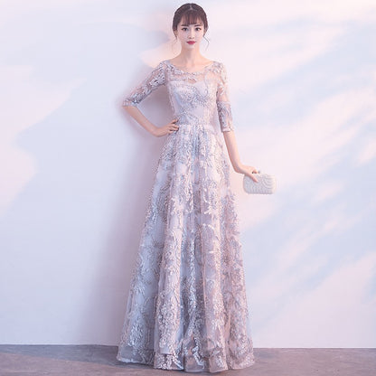 Queena Elegant  Evening Gown maxi dress— Champagne