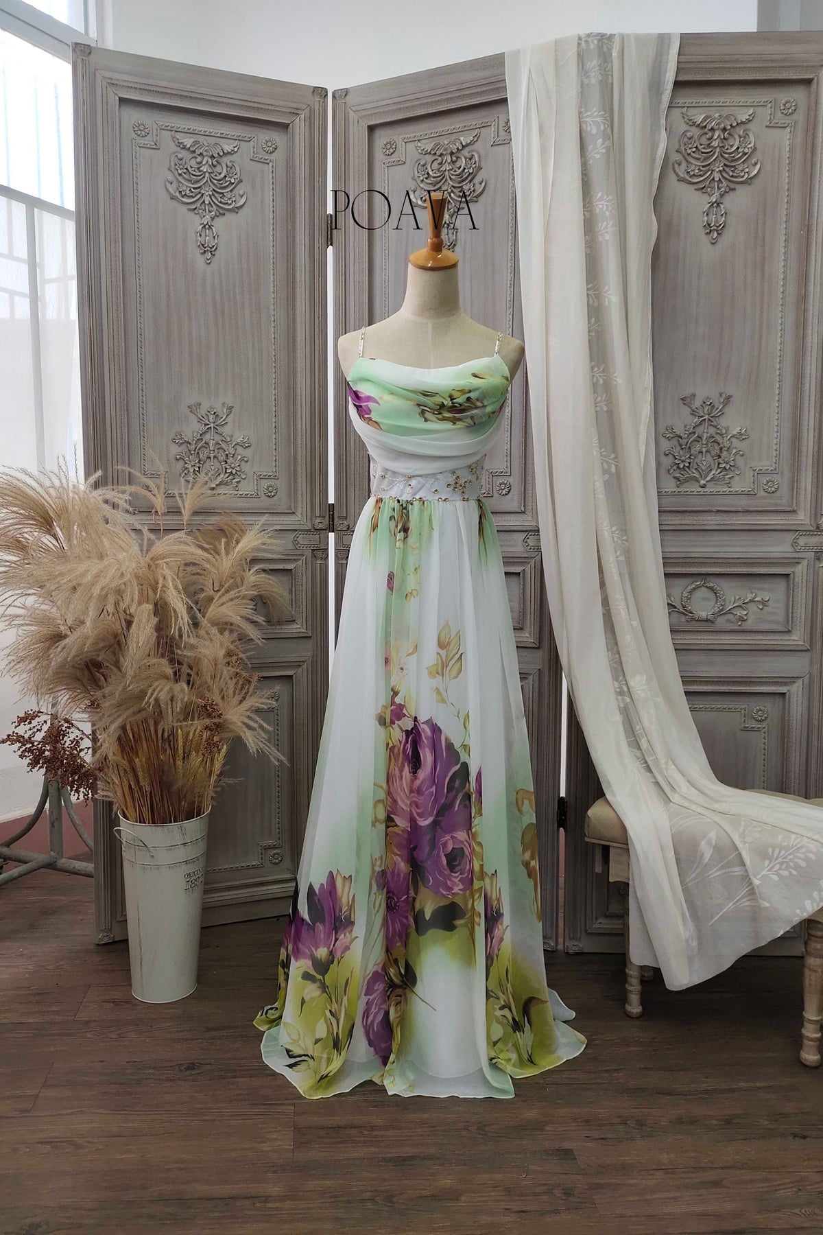 Chiffon Floral Printed Maxi Dress