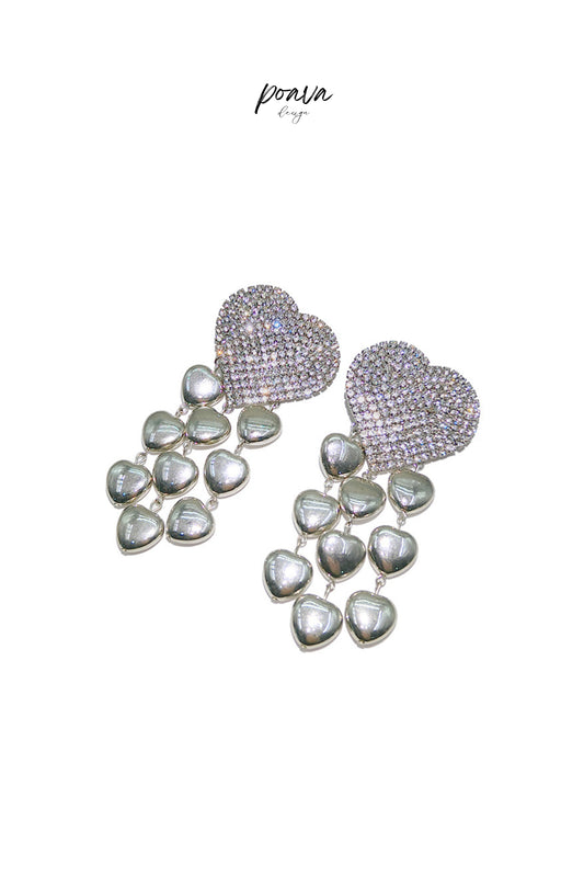 Crystal Embellished Drop Earrings