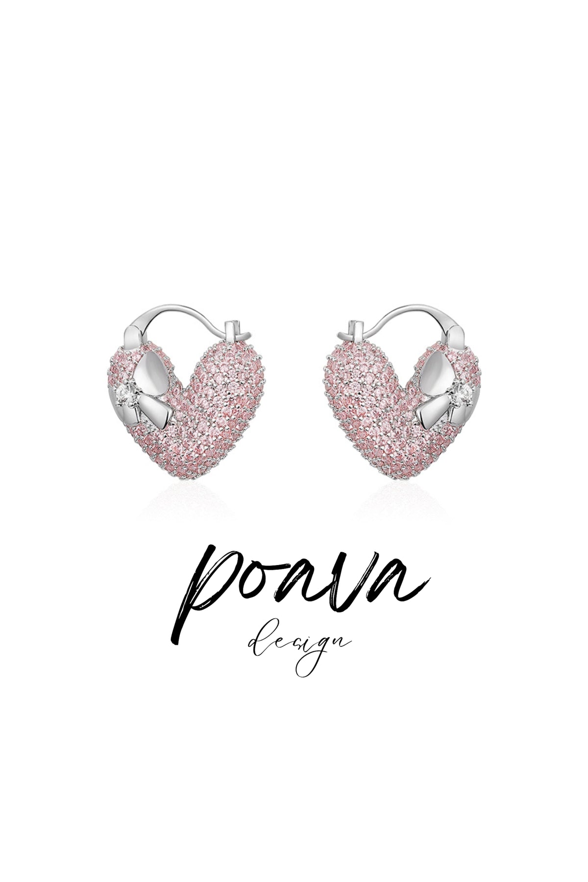 Pink Crystal embellished earrings