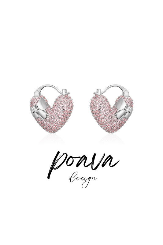 Pink Crystal embellished earrings