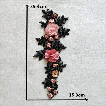 Factory direct sales of lace collars, embroidered lace lace edges, sequins, 3D realistic rose gown accessories, wholesale