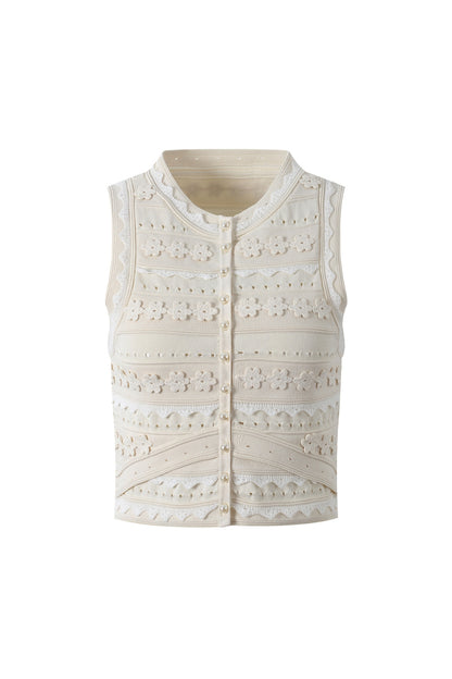 Crochet Top in ecru