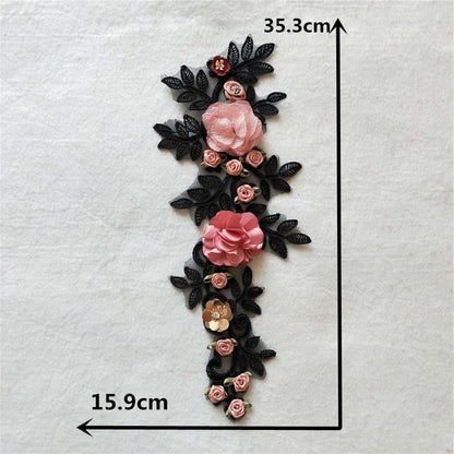Factory direct sales of lace collars, embroidered lace lace edges, sequins, 3D realistic rose gown accessories, wholesale