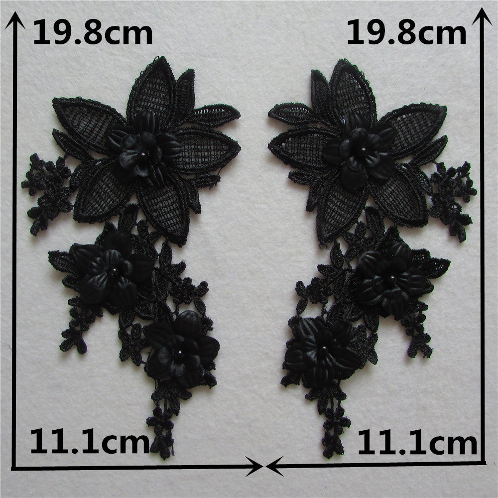 Computerized embroidery lace collar pair flower handmade DIY imitation pearl lace clothing accessories appliqué spot wholesale