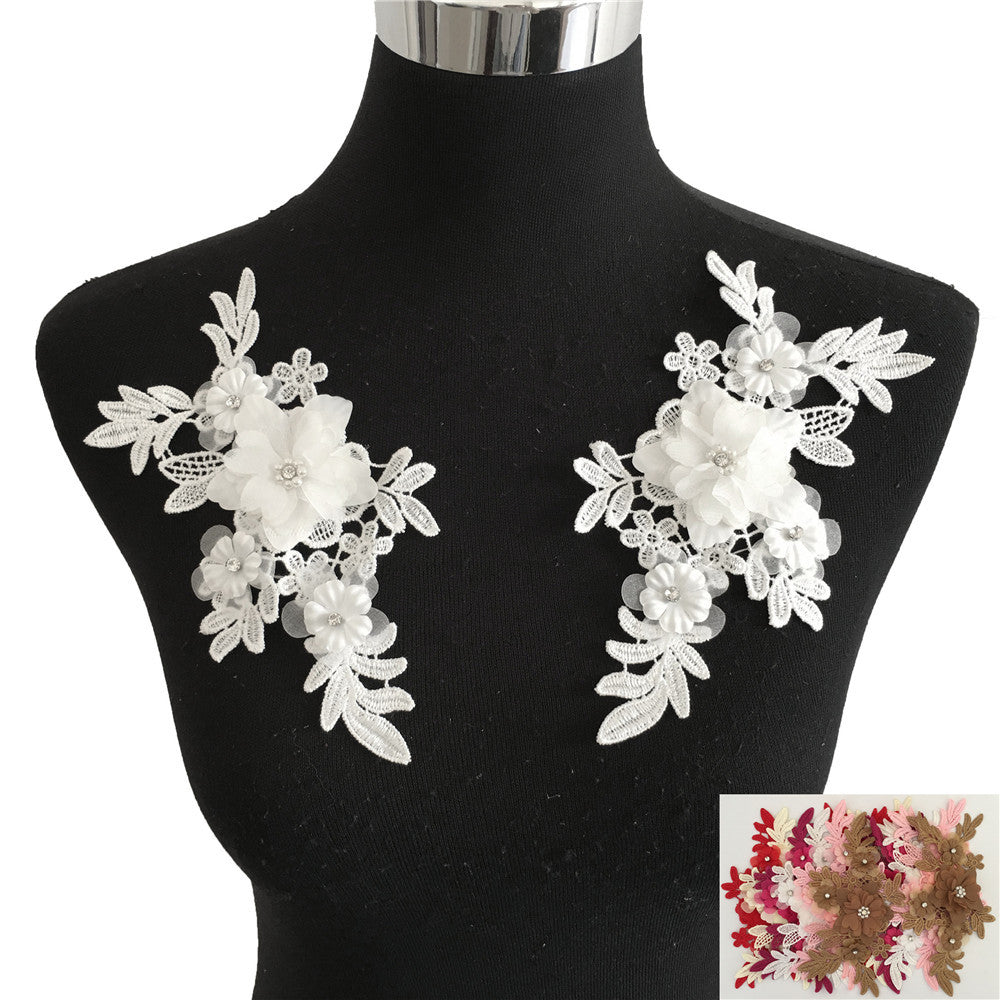 Factory polyester lace collar, 3D rhinestone DIY hollow corsage, lace lace, garment accessories, decal wholesale