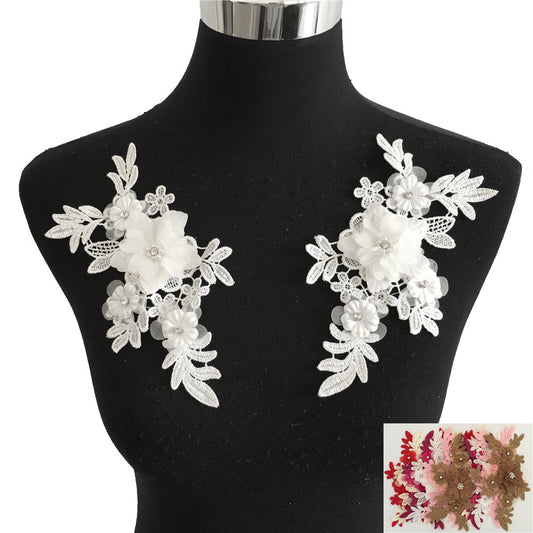 Factory polyester lace collar, 3D rhinestone DIY hollow corsage, lace lace, garment accessories, decal wholesale