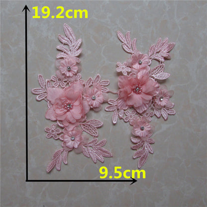 Factory polyester lace collar, 3D rhinestone DIY hollow corsage, lace lace, garment accessories, decal wholesale