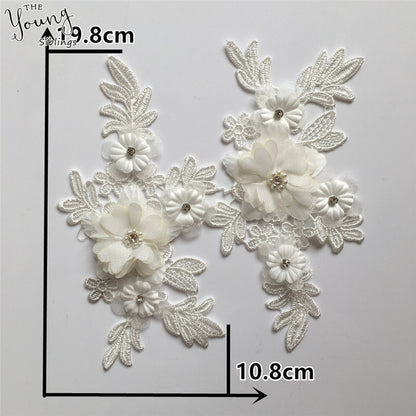 Factory polyester lace collar, 3D rhinestone DIY hollow corsage, lace lace, garment accessories, decal wholesale
