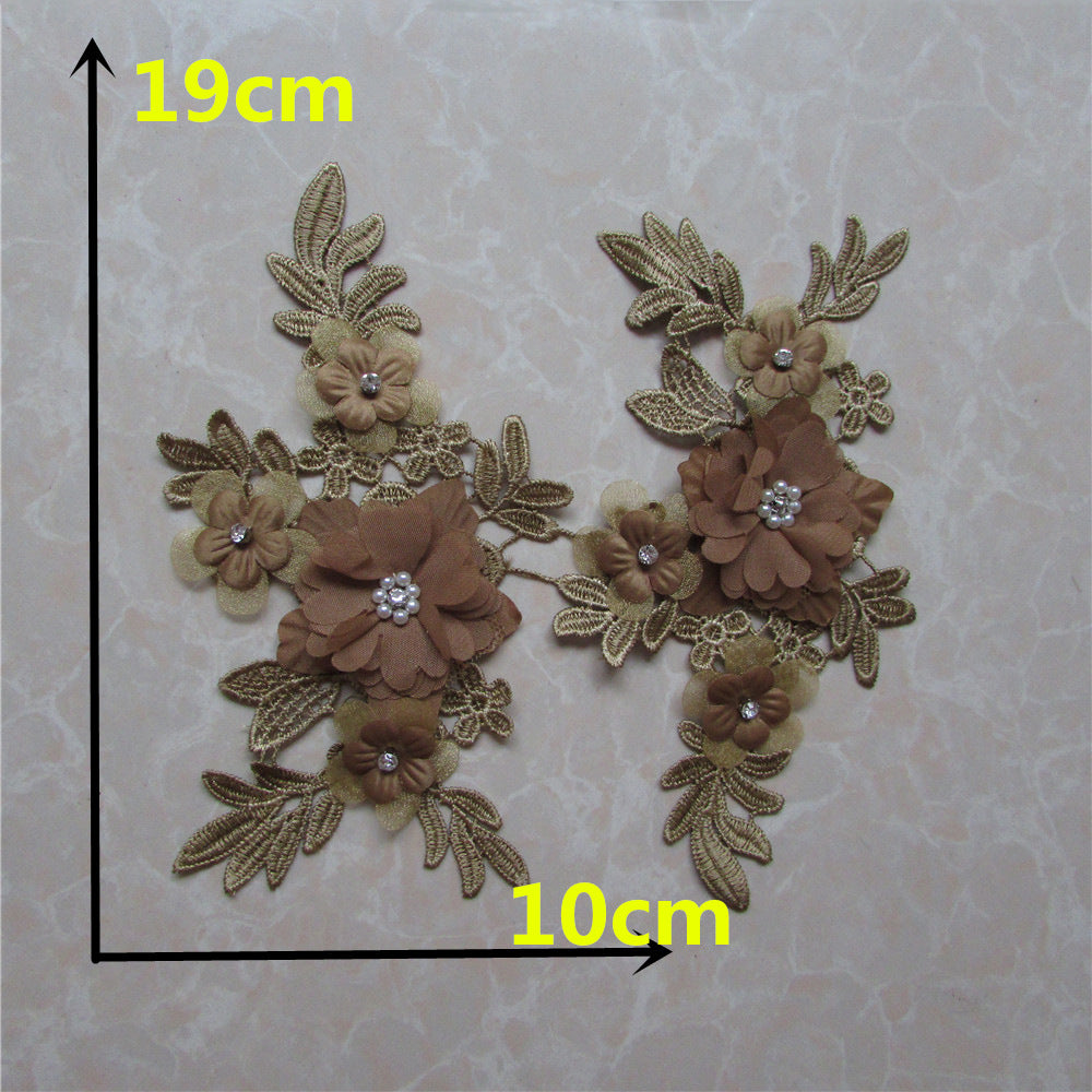 Factory polyester lace collar, 3D rhinestone DIY hollow corsage, lace lace, garment accessories, decal wholesale