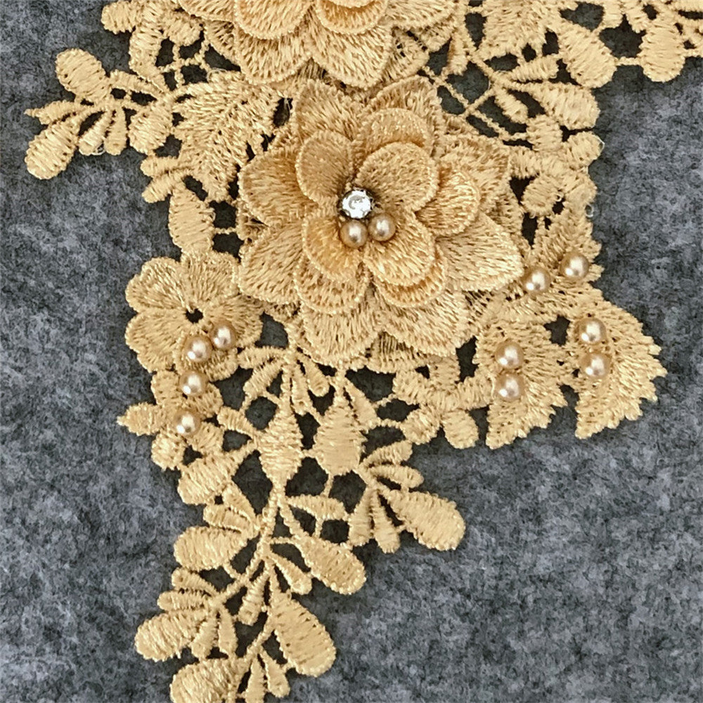 Embroidery a variety of three-dimensional hot stamping nail beads lace collar hollow cloth sticker DIY appliqué clothing lace accessories wholesale