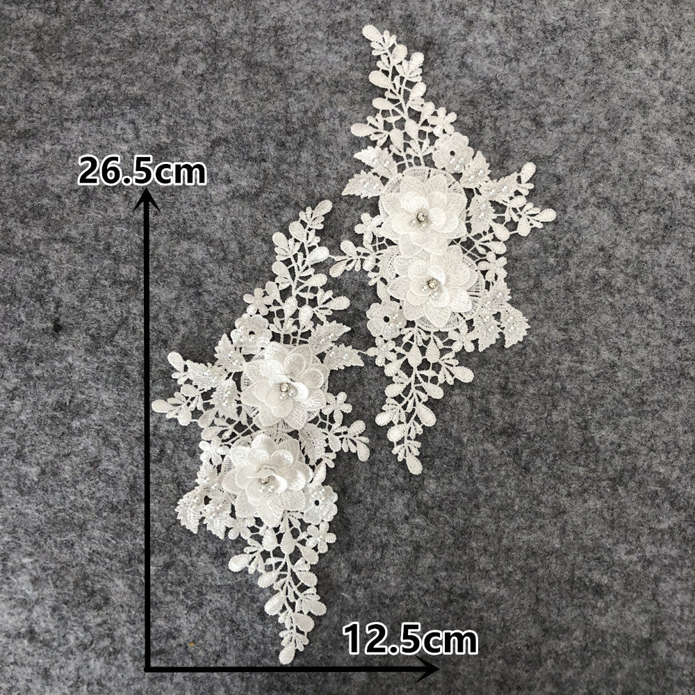 Embroidery a variety of three-dimensional hot stamping nail beads lace collar hollow cloth sticker DIY appliqué clothing lace accessories wholesale