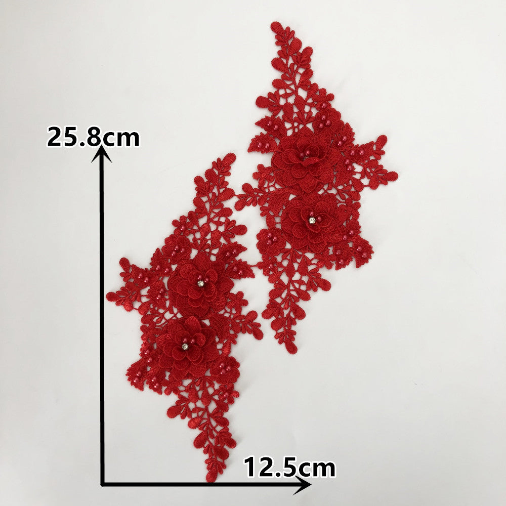 Embroidery a variety of three-dimensional hot stamping nail beads lace collar hollow cloth sticker DIY appliqué clothing lace accessories wholesale
