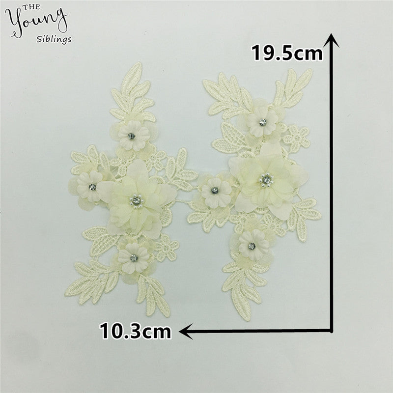 Factory polyester lace collar, 3D rhinestone DIY hollow corsage, lace lace, garment accessories, decal wholesale