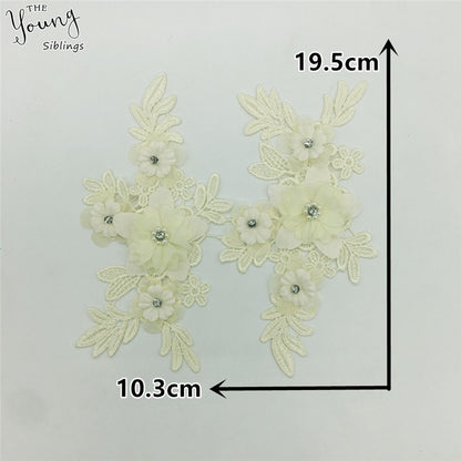 Factory polyester lace collar, 3D rhinestone DIY hollow corsage, lace lace, garment accessories, decal wholesale