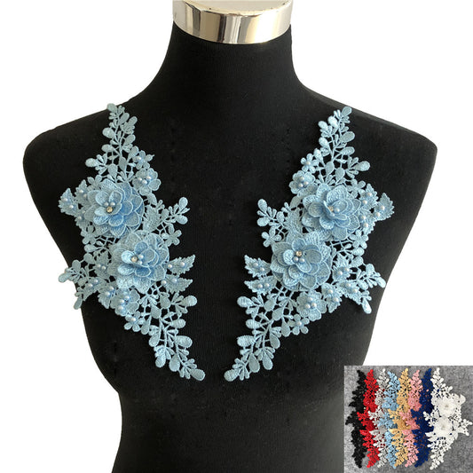 Embroidery a variety of three-dimensional hot stamping nail beads lace collar hollow cloth sticker DIY appliqué clothing lace accessories wholesale