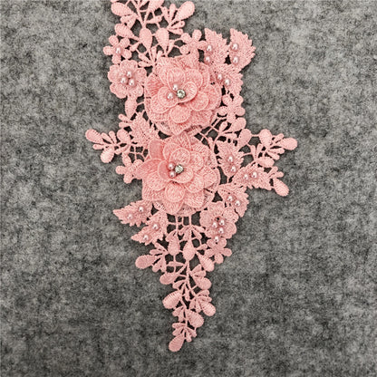 Embroidery a variety of three-dimensional hot stamping nail beads lace collar hollow cloth sticker DIY appliqué clothing lace accessories wholesale