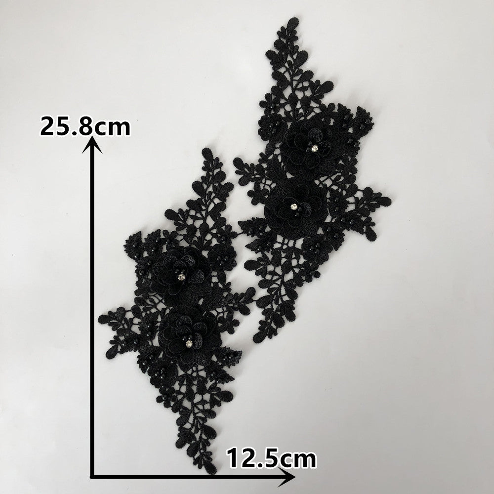 Embroidery a variety of three-dimensional hot stamping nail beads lace collar hollow cloth sticker DIY appliqué clothing lace accessories wholesale