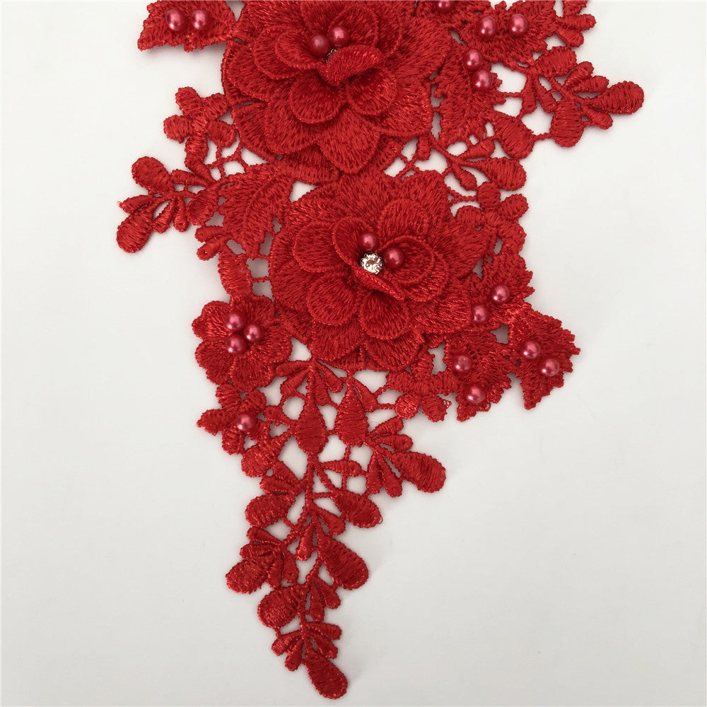 Embroidery a variety of three-dimensional hot stamping nail beads lace collar hollow cloth sticker DIY appliqué clothing lace accessories wholesale
