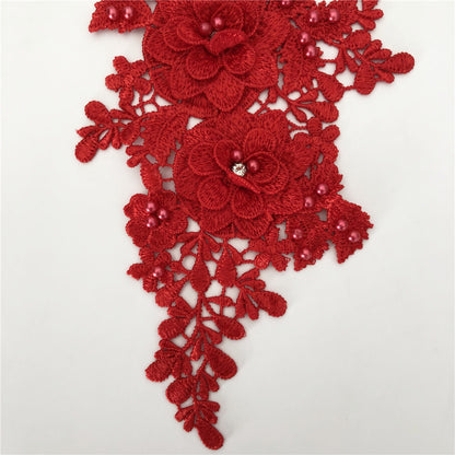 Embroidery a variety of three-dimensional hot stamping nail beads lace collar hollow cloth sticker DIY appliqué clothing lace accessories wholesale