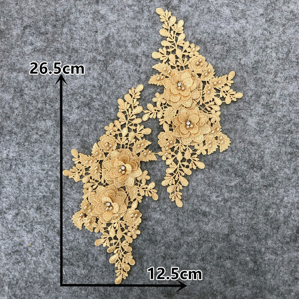 Embroidery a variety of three-dimensional hot stamping nail beads lace collar hollow cloth sticker DIY appliqué clothing lace accessories wholesale