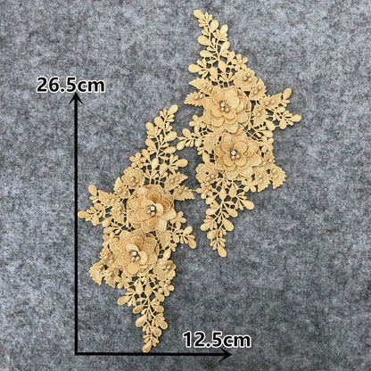 Embroidery a variety of three-dimensional hot stamping nail beads lace collar hollow cloth sticker DIY appliqué clothing lace accessories wholesale