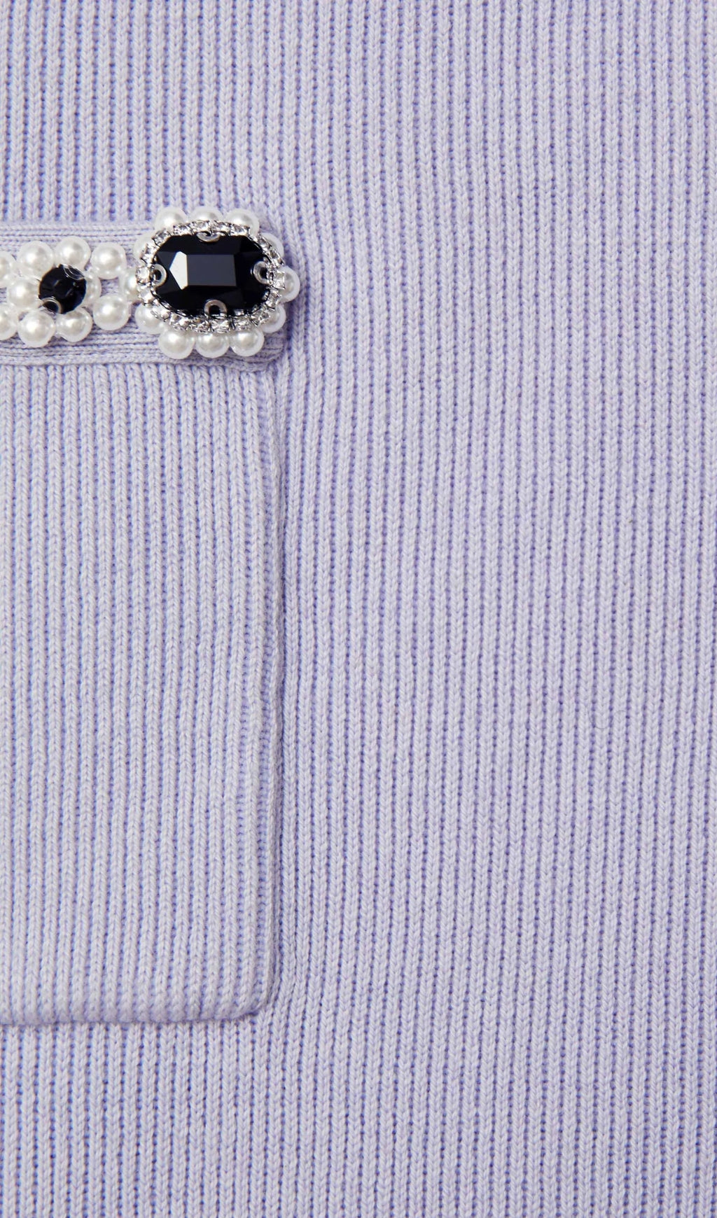 Lilac Embellished Knit Midi Skirt