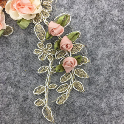 Cross-border 3D floral lace collar sequin DIY handmade lace appliqué lace dress pants accessories wholesale