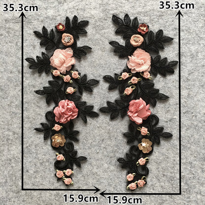 Factory direct sales of lace collars, embroidered lace lace edges, sequins, 3D realistic rose gown accessories, wholesale