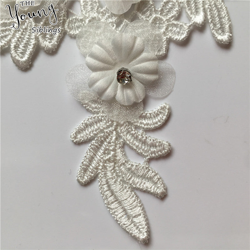 Factory polyester lace collar, 3D rhinestone DIY hollow corsage, lace lace, garment accessories, decal wholesale