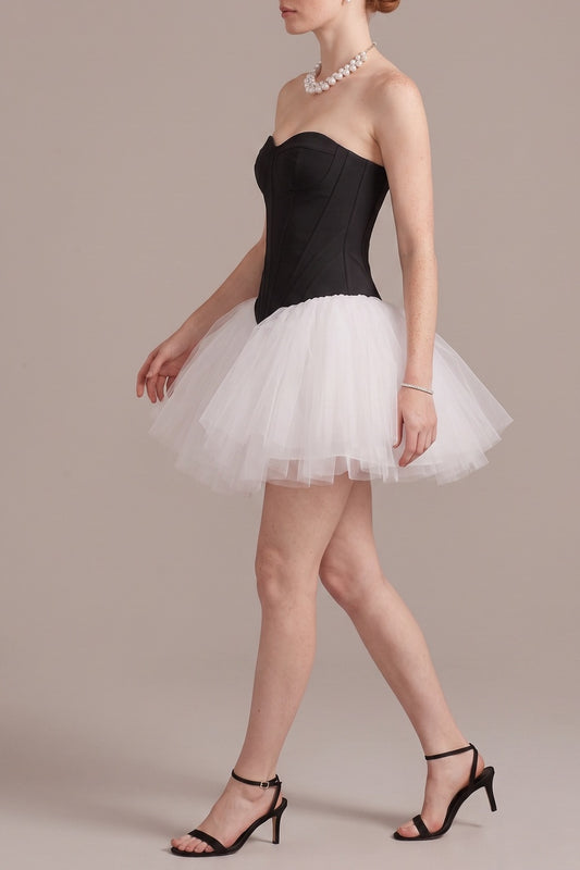 Strapless Corset Top & Tulle Tutu Skirt Two Piece Set
