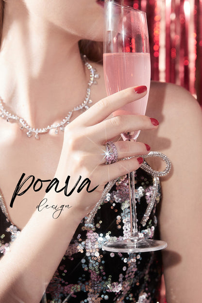 Pink diamond embellished ring