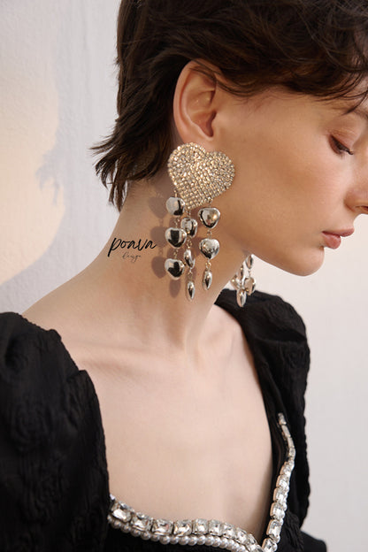 Crystal Embellished Drop Earrings