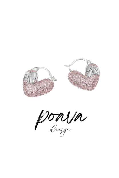 Pink Crystal embellished earrings