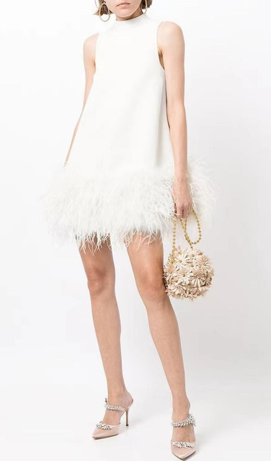 FEATHER MINI DRESS
