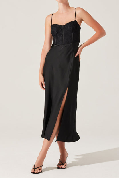 Lace Bustier Midi Dress