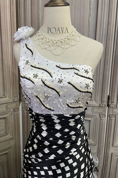 Embellished Ruffle Chiffon Maxi Dress