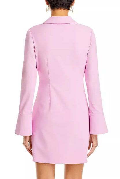 ruched shirt mini dress in pink