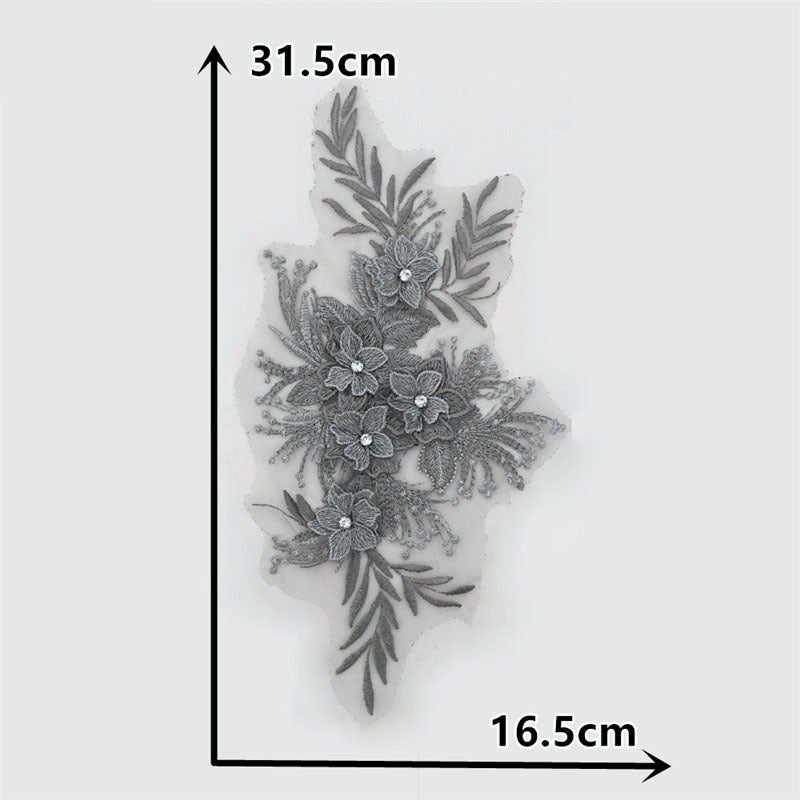 High quality rhinestones, flower embroidery, DIY lace, mesh, lace, collar, sewing, decoration, clothing, accessories