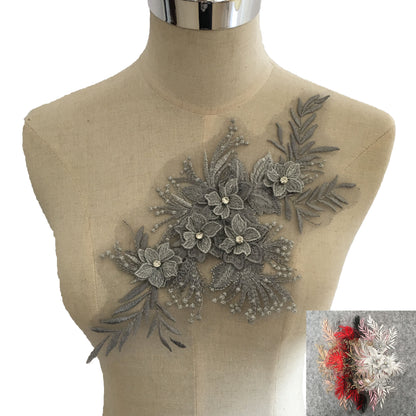 High quality rhinestones, flower embroidery, DIY lace, mesh, lace, collar, sewing, decoration, clothing, accessories