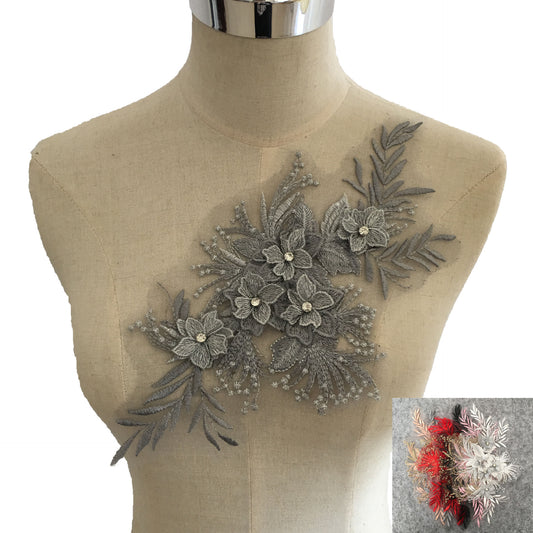 High quality rhinestones, flower embroidery, DIY lace, mesh, lace, collar, sewing, decoration, clothing, accessories