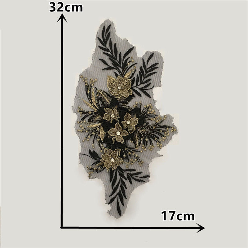 High quality rhinestones, flower embroidery, DIY lace, mesh, lace, collar, sewing, decoration, clothing, accessories