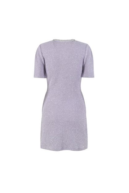 Sequin-Embellished Knitted Mini Dress