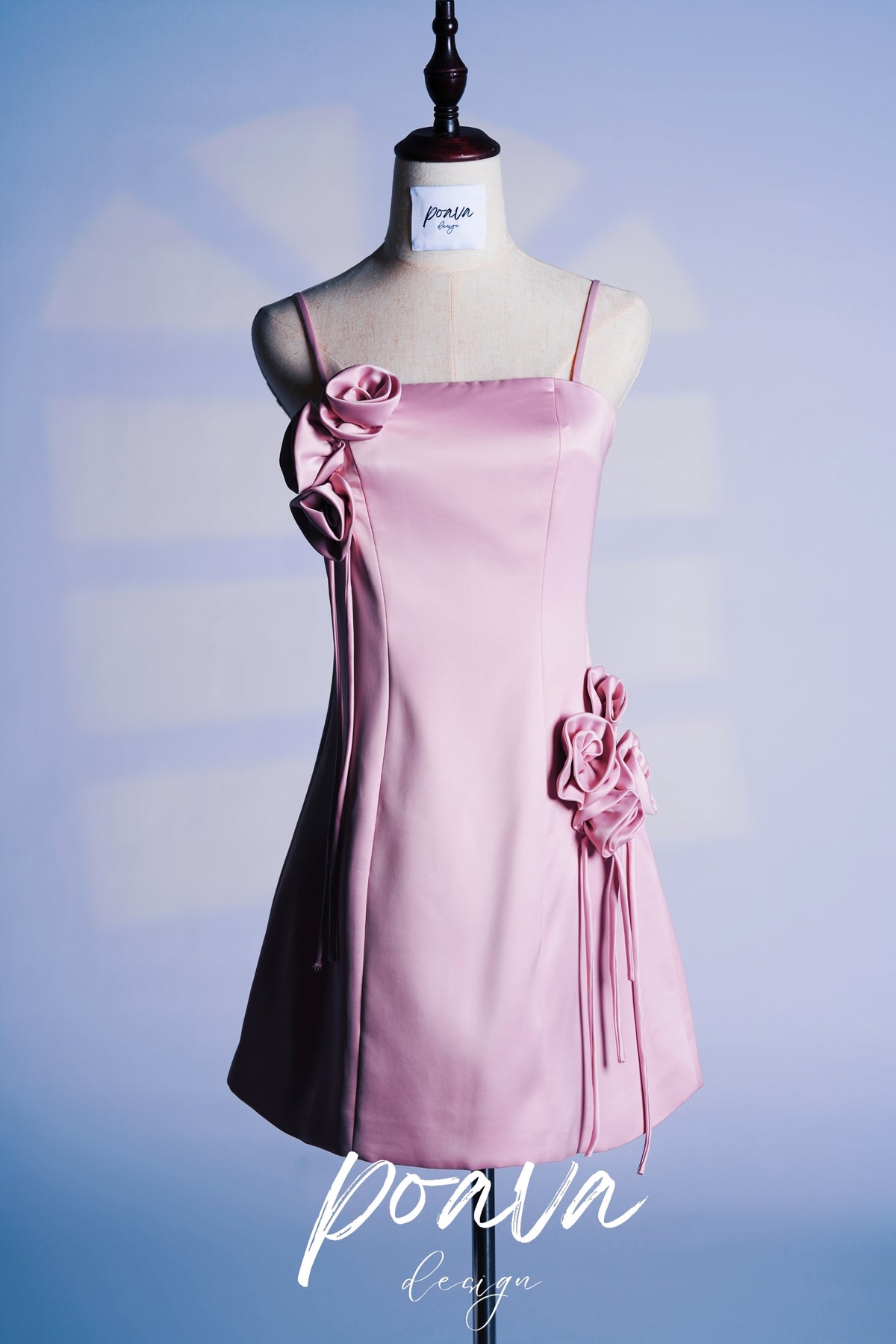 Pink flower mini dress