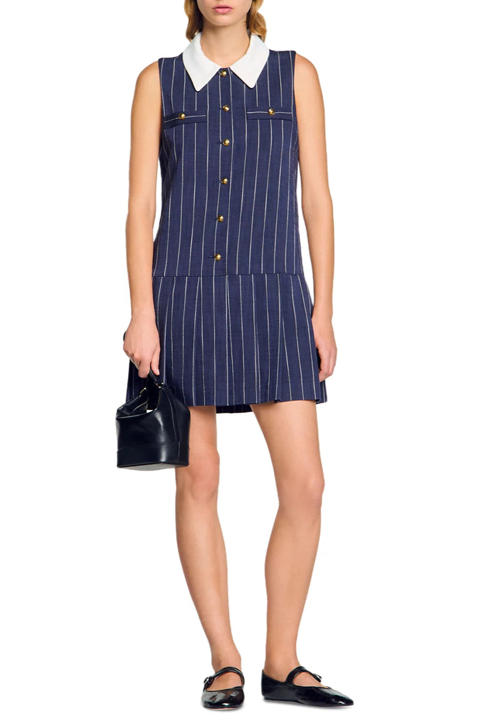 Striped mini Dress in navy blue