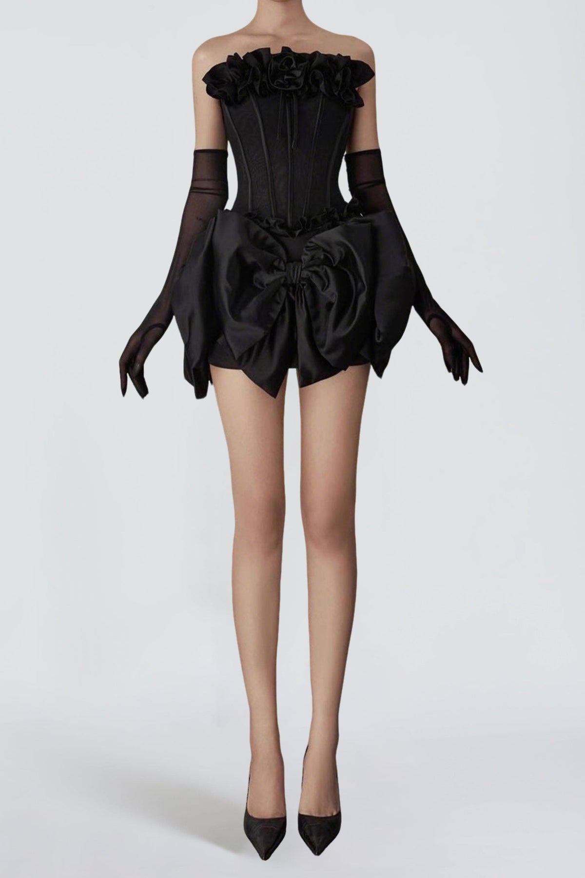 patricia Flower Bow Corset Skirt Set